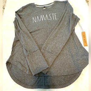 NWT Rae Dunn Long Sleeve Keyhole Shirt Size XL